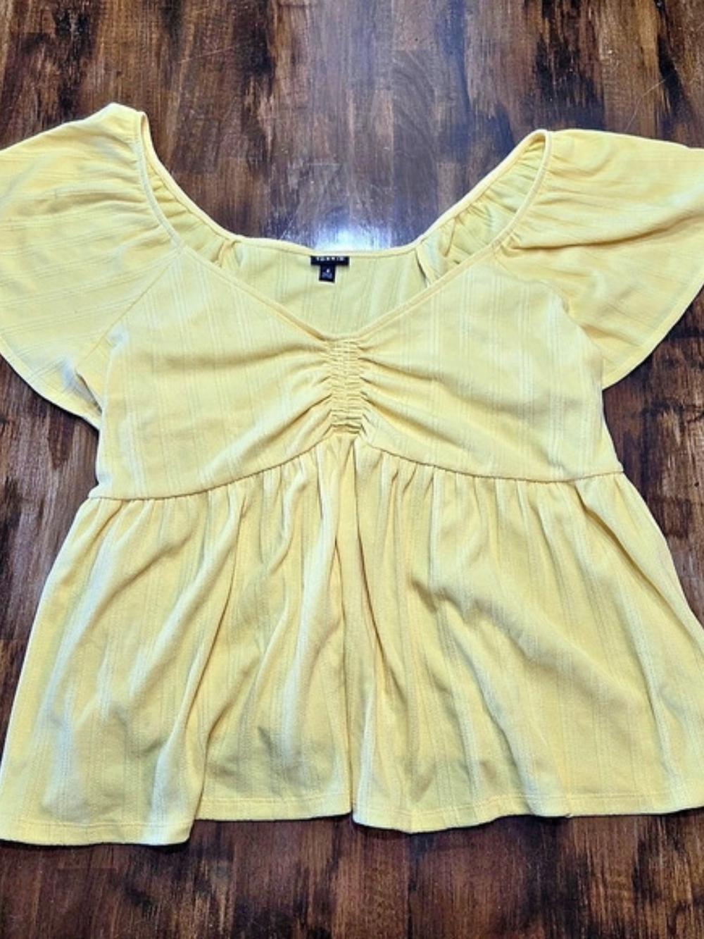 Torrid Sweetheart Flutter Sleeve Babydoll Yellow 4X Cottegecore Summer